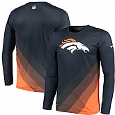 Denver Broncos Nike Navy Sideline Legend Prism Performance Long Sleeve T-Shirt,baseball caps,new era cap wholesale,wholesale hats